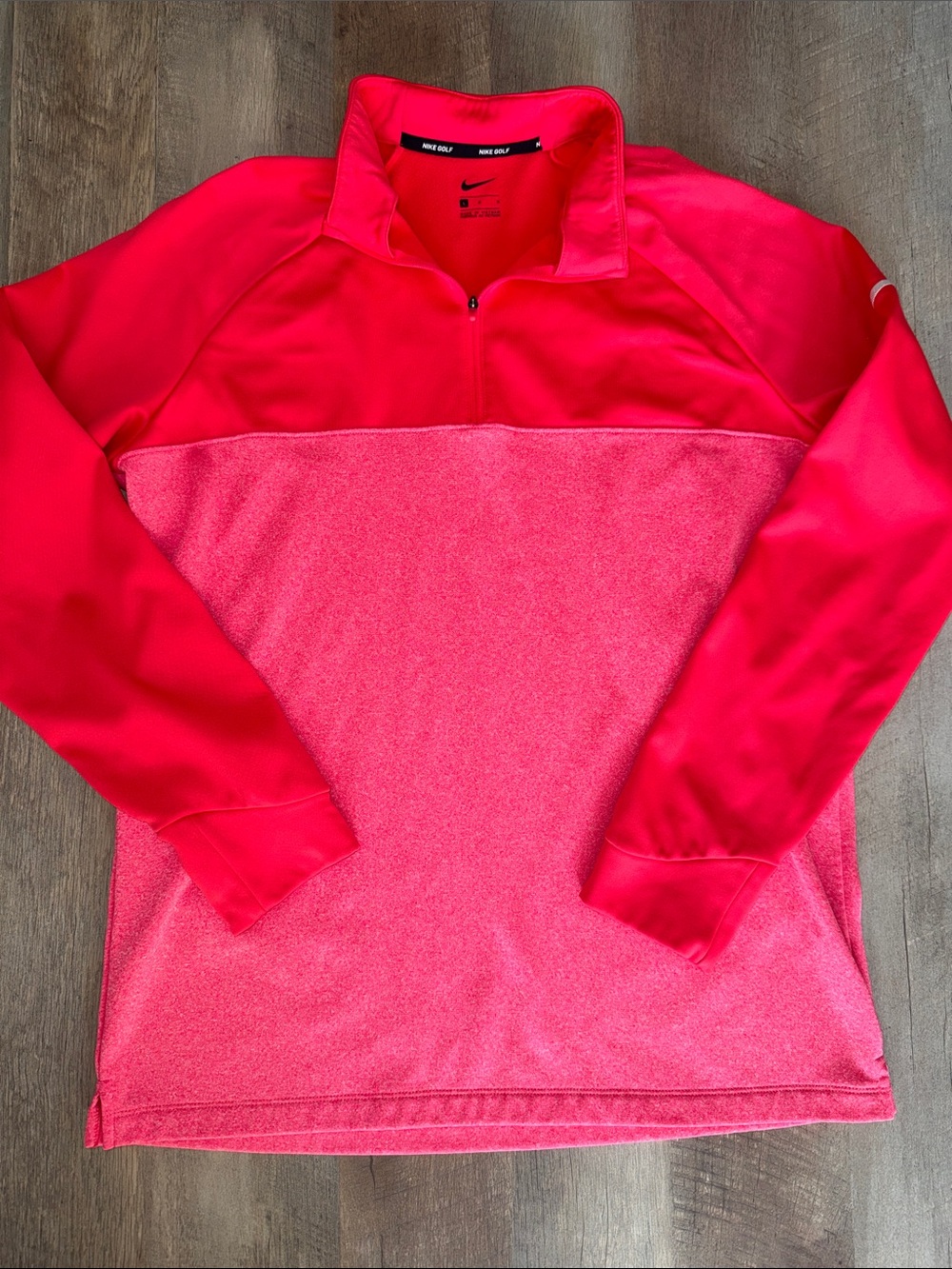 Nike Men’s Neon Coral Pink Quarter-Zip Golf Pullover
